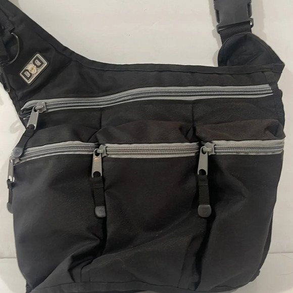 Diaperdude Black Diaper Bag Messenger Crossbody Bag maternity - Picture 5 of 15